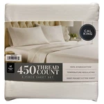 Member's Mark 450 Thread Count Solid Piece Sheet Set, Arctic White, Cal King. Fixed Price $33.60.