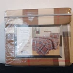 Traditional At Home 800 Thread Count Cotton Percale Plaid Queen Sheet Set. Fixed Price $23.96.