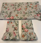 Vintage Ralph Lauren Toulouse Full Flat Sheet & 2 King Pillowcases Floral Ruffle. Fixed Price $100.00.