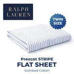 Ralph Lauren Prescott Stripe Twin Flat Sheet Blue White 100% Combed Cotton. Fixed Price $27.99.