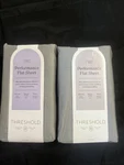 Threshold Twin Or Xl 100% Cotton Smooth Sateen Classic Gray Flat Sheet QTY2. Fixed Price $18.39.
