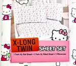 Twin Xl Hello Kitty Bed Sheet Set Extra Long Cotton White Multicolor Graphics. Fixed Price $28.98.