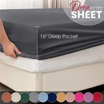 16" Extra Deep Pocket Bed Sheets Set Ultra Soft Fitted Mattress Cover King Size. Fixed Price $9.44.