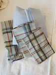 Bellora Milano King 6PC 1 Plaid Flat Blue Fitted Sheets 4 Pillowcases. Fixed Price $170.00.
