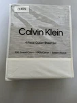 Calvin Klein Gray Sateen Weave 4 Piece Queen Sheet Set 300 Thread Count Cotton. Fixed Price $100.00.