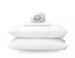 Gokotta King Size Bed 4 Piece Set, Super Soft Bamboo Sheets, White. Fixed Price $89.00.