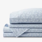 The Company Store Supima Cotton Wrinkle-free Sateen Jacquard Leaf Bed Sheet Set. Fixed Price $131.28.