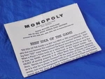 Monopoly Board Game Rules Sheet Vintage 1961 Parts Only. Fixed Price $7.98.