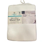 Comfort Bay Microfiber Luxuriously Soft 4PC King Sheet Set White 17 Deep Pocket. Fixed Price $21.39.