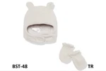 Luvable Friends Unisex Baby Beary Cozy Hat & Mitten Set Light Gray Toddler 1+ Yr. Fixed Price $9.75.
