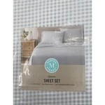 Martha Stewart Sheet Set Queen Gingham Blue 100% Cotton 4PC Checkered Bedding. Fixed Price $49.99.
