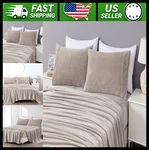 Chezmoi Collection King Fleece Sheet Set Taupe Deep Pocket Soft Warmth. Fixed Price $102.99.