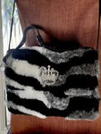 My Flat In London Zebra Jeweled Crown Faux Fur Purse Crossbody. Fixed Price $51.00.