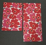 Vintage Marimekko Unikko Red Cotton King Size Pillow Cases Fabric Material #2. Fixed Price $43.32.