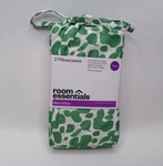 Room Essentials 2 King Size Green Dotted Set New. Fixed Price $14.99.