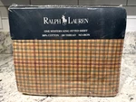 Ralph Lauren Vintage Western King Fitted Sheet 100% Cotton Plaid 90'S Nos Usa. Fixed Price $159.00.