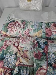 5 Pc Vtg Crown Craft Lindsey Floral 4 Pillow Sham Queen Bed Skirt Cottage Nos. Fixed Price $79.99.