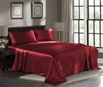 Satin Sheets California King 4-PIECE, Burgundy Luxury Silky Bed Extra. Fixed Price $52.59.