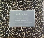 Nicole Miller Studio Queen Sheet Set Luxury Satin Leopard Print Animal Cheetah. Fixed Price $57.99.