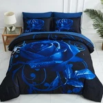 Blue Rose King Comforter Set - 7 Piece Soft Microfiber Bedding Bag. Fixed Price $99.99.