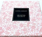 Queen Pink Comfy Crisp & Cool Cotton Percale Sheet Set Laura Ashley Candice. Fixed Price $66.10.