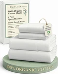 Lane Linen 100% Organic Cotton Queen Set, 4PC Size Bed. Fixed Price $56.83.