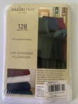 Mainstays White 128 Thread Count Pillowcase 20X30 New Sealed Pack Standard Size. Fixed Price $16.00.