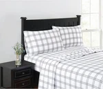 Flannel White And Grey Cotton 4-PIECE Queen Set, Solid, 100%. Fixed Price $90.88.