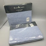 Ralph Lauren Cambray Blue Set (2) Twin Flat+fitted Sheets Usa 100% Cotton New. Fixed Price $134.97.
