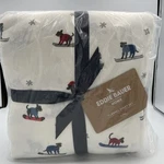 Eddie Bauer - King Sheet Set, Warm Breathable Cotton Flannel Skiing Dog. Fixed Price $99.00.