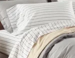 New $169 Nordstrom Organic Sateen Print King Sheet Set White Grey Frost Striped. Fixed Price $110.00.