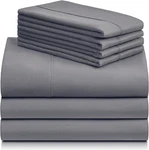 Luxclub 7 Pc Split King Set, Breathable Luxury Bed Light Grey. Fixed Price $30.99.