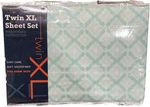 Jessica Sanders Diamond Geo College Dorm Bed 3-PC. Sheet Set Twin Xl Teal. Fixed Price $14.12.