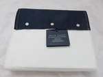 Ralph Lauren Organic Border Sateen Queen Flat Sheet Polo Navy $185. Fixed Price $109.95.
