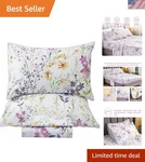 Elegant 4PCS Queen Sheet Set - Deep Pocket Floral Design For Luxurious Sleep. Fixed Price $134.99.