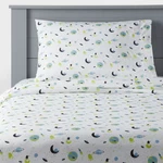 Pillowfort 100% Cotton Fun Glow The Dark Space Print 4 Pc Full Sheet Set Nwot. Fixed Price $26.25.
