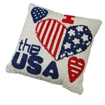 Love The Usa 4TH Of July America Patriotic Beaded Heart 12IN Decorative Pillow. Fixed Price $39.99.