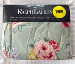 Ralph Lauren Cottage Lane Rose Floral Green Pink Twin Flat Sheet 66" X 96". Fixed Price $49.99.