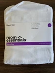 Room Essentials Microfiber White-gray Stripe, Full Sheets, Wrinkle Resistant... Fixed Price $15.00.