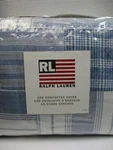 Vtg Ralph Lauren Gracie Chambray Blue White Patchwork Duvet Cover - Full/queen. Fixed Price $699.99.