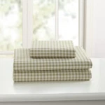 Laurel & Mayfair 250TC 100% Cotton Gingham Print Sheet Set, Queen, Green. Fixed Price $50.80.