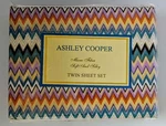 Ashley Cooper Microfiber Soft & Silky Twin Sheet Set, Flame Stitch Chevron 39X75. Fixed Price $18.99.