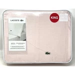 Lacoste King Sheet Set Iced Pink 100% Cotton Percale Crocodile Logo 4 Pieces. Fixed Price $101.76.