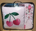 Juicy Couture Reversible Pink/blue Queen 8P Comforter Set W/cherry Sheets&pillow. Fixed Price $89.00.