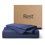 Bed Sheet Set Queen Breathable Evercool 3PC Midnight Blue No Flat Rest Starter. Fixed Price $259.99.