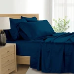 Kathy Ireland 1000 Thread Count Egyptian Cotton Rich 6-PIECE Queen Blue Cover. Fixed Price $87.63.