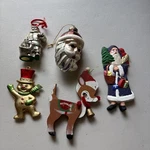 Set Of 5 Ornaments Vintage Christmas Holiday Decorations Old Fashioned. Fixed Price $12.99.