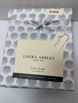 Laura Ashley Blue Shell Scallops Percale New King Sheet Set. Fixed Price $69.99.