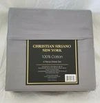 4 Pc Christian Siriano New York Grey Queen Sheet Set Nip. Fixed Price $67.15.