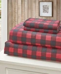 Buffalo Plaid Red 4 Pc King Sheets And Pillow Cases Set Bear Country Microfiber. Fixed Price $49.50.